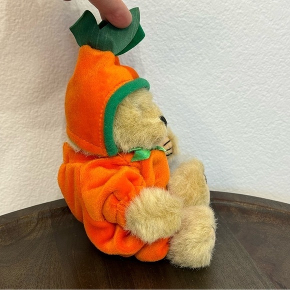 Wish Pets Lil Pumpkin Halloween Tan Plush Bear - Picture 3 of 9